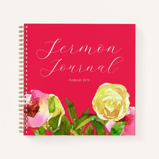 Waterverf Floral Sermon Journal Notitieboek (Voorkant)