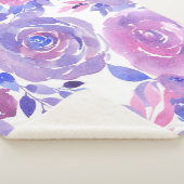 Waterverf Floral Sherpa Blanket Sherpa Deken (3/4)