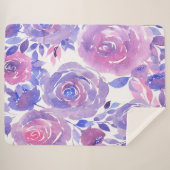 Waterverf Floral Sherpa Blanket Sherpa Deken (Voorkant (horizontaal))