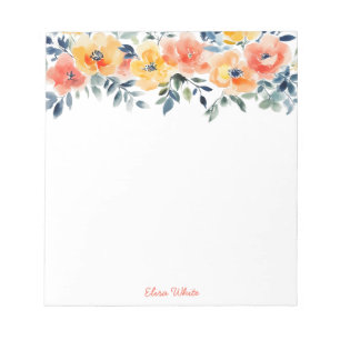 Waterverf Floral Shopping To-Do List CUSTOM Notitieblok