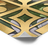 Waterverf Floral Siberian Husky met Gold Lijst Poster (Hoek)