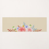 Waterverf Floral Side Border Yogamat (Achterkant (horizontaal))