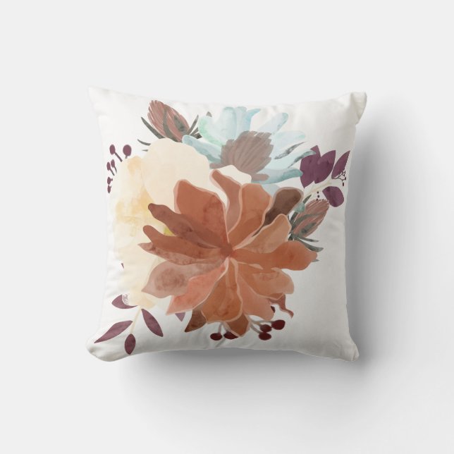 Waterverf Floral Sierkussen (Voorkant)