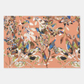 Waterverf Floral Sinaasappel van de moderne blader Inpakpapier Vel (Voorkant)