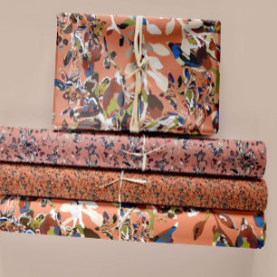 Waterverf Floral Sinaasappel van de moderne blader Inpakpapier Vel