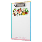 Waterverf Floral Sjabloon Blauw groen Klembord (Links)