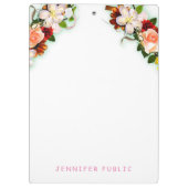 Waterverf Floral Sjabloon Elegant Modern Klembord (Achterkant)