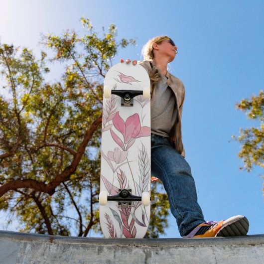Waterverf Floral Skateboard – Artistic Pastel (Buiten 1)