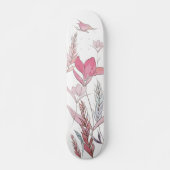 Waterverf Floral Skateboard – Artistic Pastel (Voorkant)