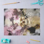 Waterverf Floral Skull-ontkoppeling Tissuepapier (Craft)