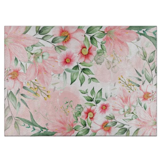 Waterverf Floral Snijplank (Voorkant)