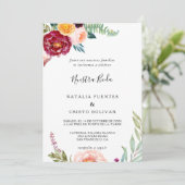 Waterverf Floral Spaans huwelijk Kaart (Staand voorkant)