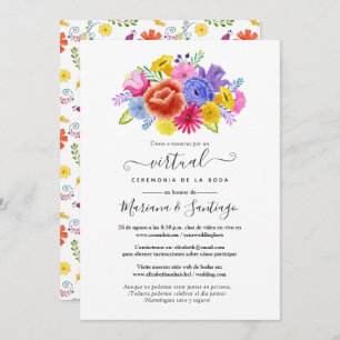 Waterverf Floral Spain Fiesta Virtual Wedding Kaart