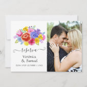 Waterverf Floral Spain Fiesta Wedding Foto Save The Date (Voorkant)