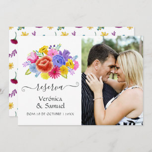 Waterverf Floral Spain Fiesta Wedding Foto Save The Date