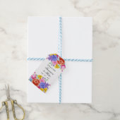Waterverf Floral Spain Fiesta Wedding Hartelijk da Cadeaulabel (Met Touw)