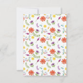 Waterverf Floral Spain Fiesta Wedding RSVP Kaart (Achterkant)