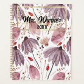 Waterverf Floral Specialized Teacher Gift Boho Planner (Voorkant)