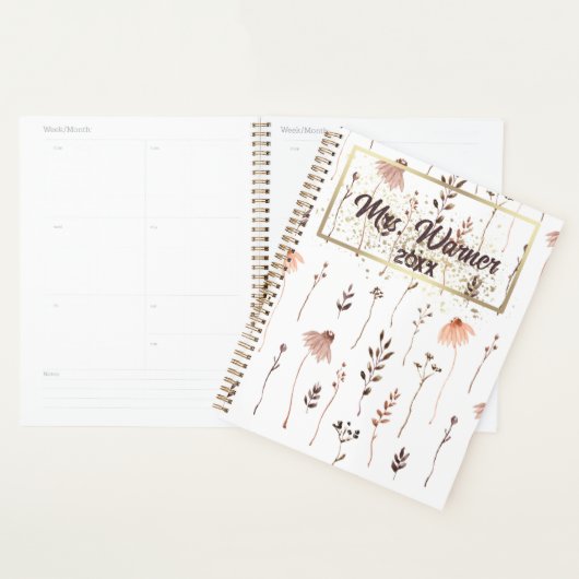 Waterverf Floral Specialized Teacher Gift Planne Planner (Display)