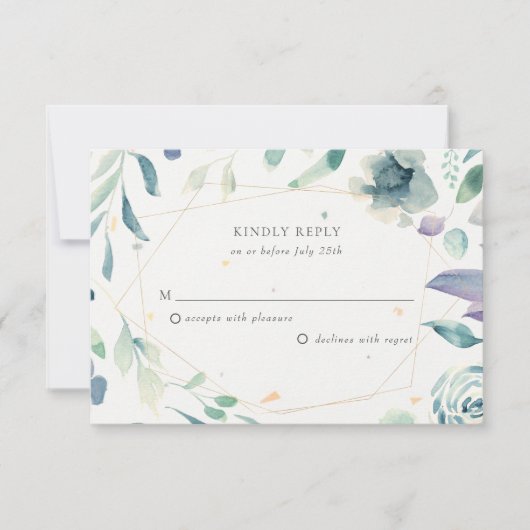 Waterverf Floral Speckletone bruiloft RSVP (Voorkant)