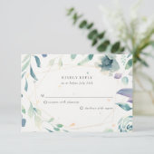 Waterverf Floral Speckletone bruiloft RSVP (Staand voorkant)
