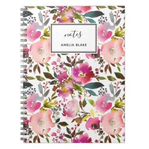 Waterverf Floral Spiral-fotonotebook Notitieboek