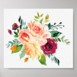 Waterverf Floral Spray  Country Art Poster