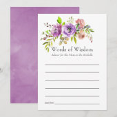 Waterverf Floral Spring Baby shower Advieskaart (Voorkant / Achterkant)