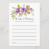 Waterverf Floral Spring Baby shower Advieskaart (Voorkant)