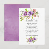 Waterverf Floral Spring Baby shower Bedankkaart (Voorkant / Achterkant)