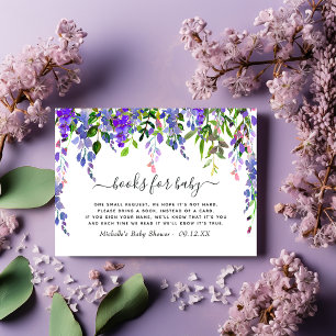 Waterverf Floral Spring Baby shower Book Request Informatiekaartje