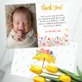 Waterverf Floral Spring Baby shower Dank u auto Bedankkaart