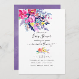 Waterverf Floral Spring Baby shower Kaart