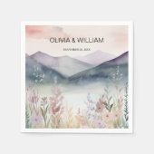 Waterverf Floral Spring Mountains Servet (Voorkant)