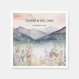 Waterverf Floral Spring Mountains Servet