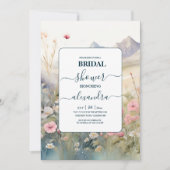 Waterverf Floral Spring Mountains Vrijgezellenfees Kaart (Voorkant)