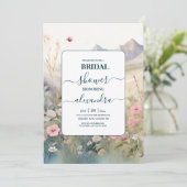 Waterverf Floral Spring Mountains Vrijgezellenfees Kaart (Staand voorkant)