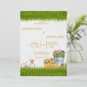 Waterverf Floral Spring Mountains Wedding Invita Kaart (Staand voorkant)