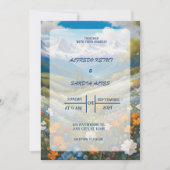 Waterverf Floral Spring Mountains Wedding Kaart (Voorkant)