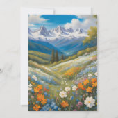 Waterverf Floral Spring Mountains Wedding Kaart (Achterkant)