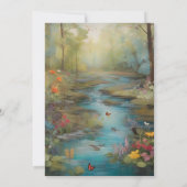 Waterverf Floral Spring Mountains Wedding Save The Date (Achterkant)