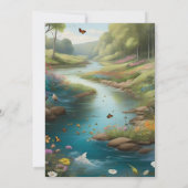 Waterverf Floral Spring Mountains Wedding Save The Date (Achterkant)