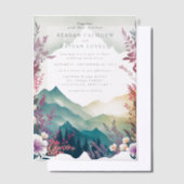 Waterverf Floral Spring Mountains Wedding Vellum Uitnodigingen (Offset)