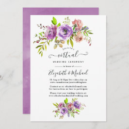 Waterverf Floral Spring Online Virtual Wedding Kaart