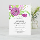 Waterverf Floral Spring Online Virtual Wedding Kaart (Staand voorkant)