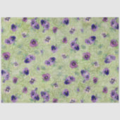 Waterverf Floral Spring Paarse Pansy Decoupage Tissuepapier (Voorkant)