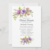 Waterverf Floral Spring Virtual Baby shower Kaart (Voorkant)