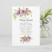 Waterverf Floral Spring Virtual Baby shower Kaart (Staand voorkant)