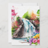 Waterverf Floral Spring Waterfall Bruiloft Kaart (Achterkant)