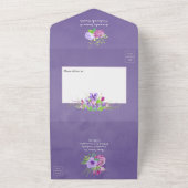 Waterverf Floral Spring Wedding All In One Uitnodiging (Buitenkant)